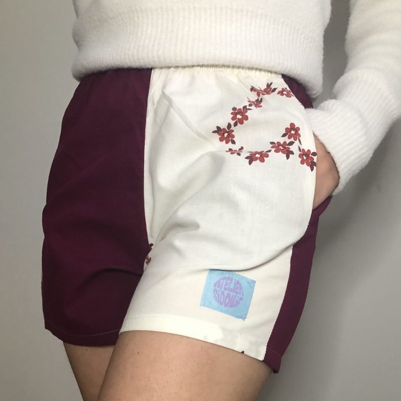 short bi-color upcyclé