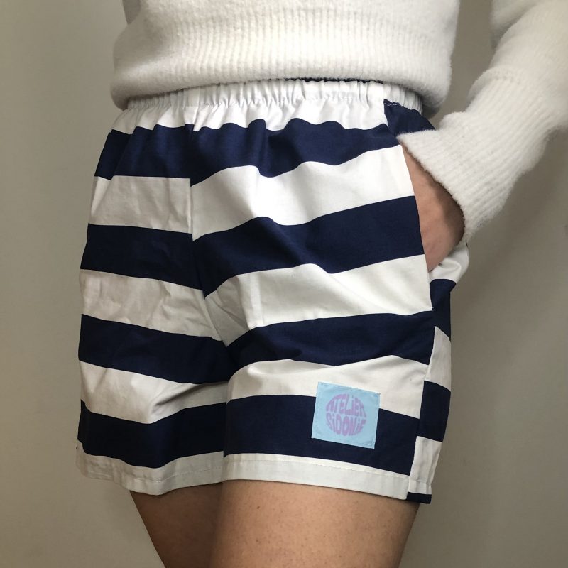short rayé upcyclé