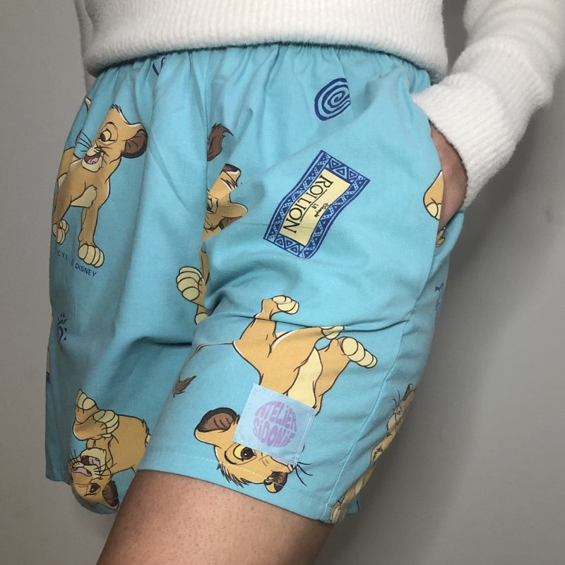 short bleu upcyclé